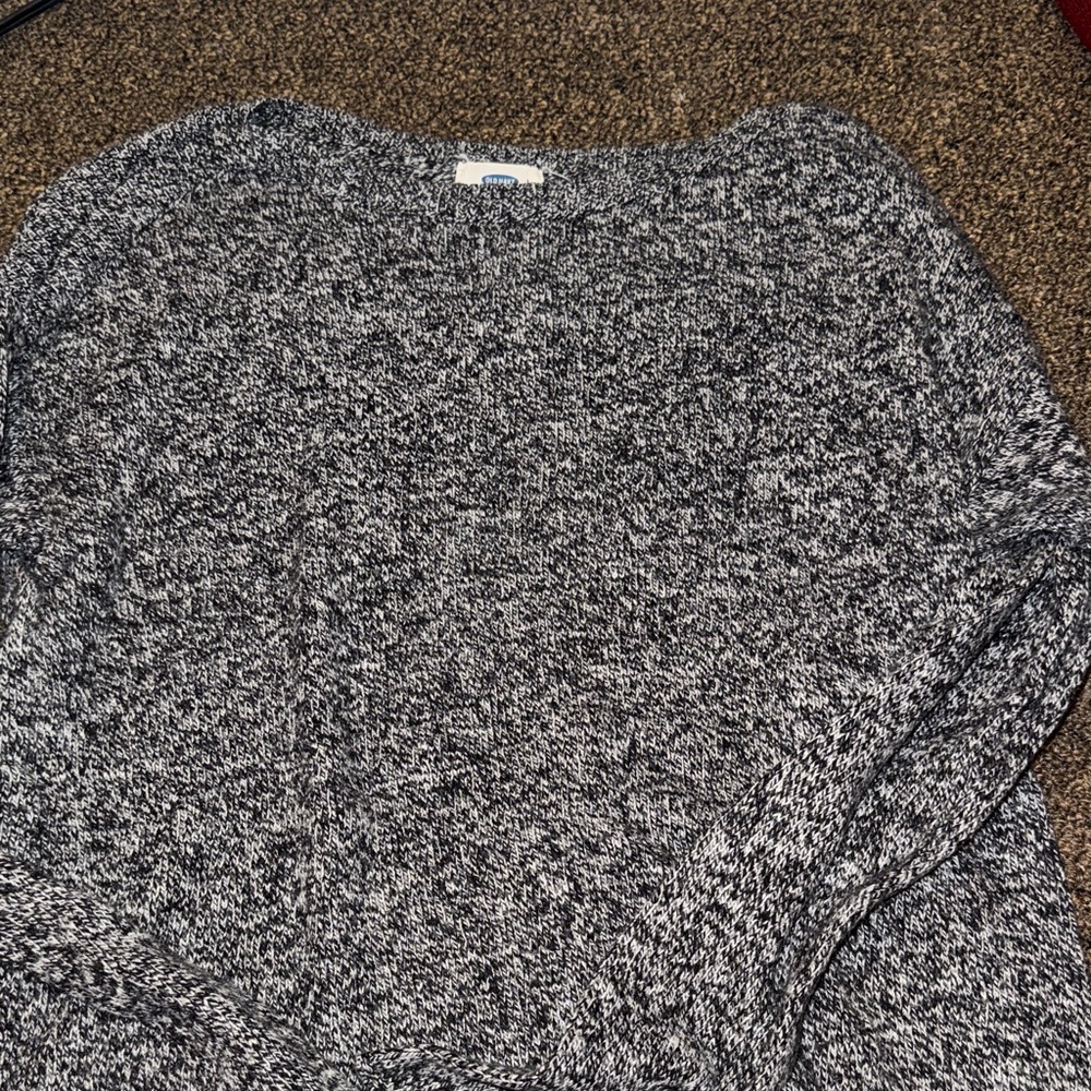 Old Navy Marled Black and White Sweater